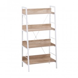 ONE STEP UP BOOKCASE 4SHELVES CHIPBOARD WITH MELAMINE SONOMA WHITE 60x35xH117cm E1 PRC