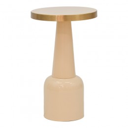 Side table Easyful Inart cream-gold metal D36x58cm