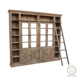 Library Librardy Inart lime wash solid mango wood 247x35x220cm