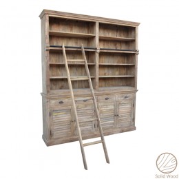 Library Bookie Inart antique white solid mango wood 200x42x230cm