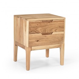 Snooze Inart bedside table solid acacia wood 43x35.5x51cm