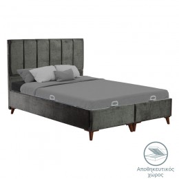 Double bed Dreamland pakoworld with storage space dark grey fabric 160x200cm