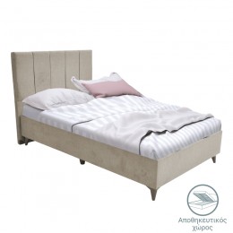 Single bed Dreamland pakoworld with storage space cream fabric 120x200cm