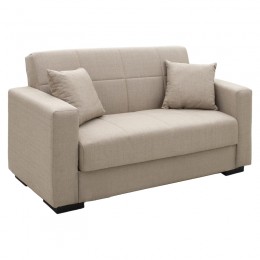 Sofa-bed with storage two-seater Vox pakoworld cream fabric 155x85x80cm