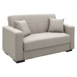 Sofa-bed with storage two-seater Vox pakoworld light gray fabric 155x85x80cm