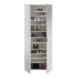 Lincoln 4 shoe cabinet 80Χ35Χ190CM WHITE WITH MIRROR 33-204-13-5