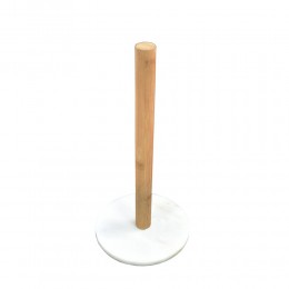 IBIZA PAPER TOWEL STAND WHITE MARBLE/WOOD 15x15xH3