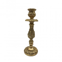 PEACOCK CANDLE HOLDER POLYRESIN ANTIQUE GOLD D8,8x