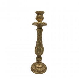 PEACOCK CANDLE HOLDER POLYRESIN ANTIQUE GOLD D10xH
