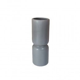 Terra ceramic vase grey D8,5xH25cm