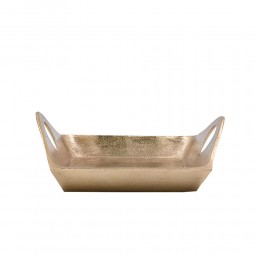 Carre tray aluminium gold 27x24xH9cm