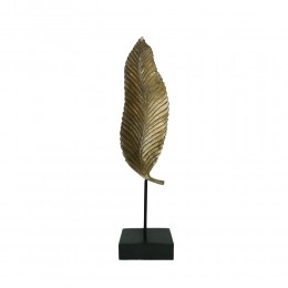 Umi deco leaf polyresin gold 13x9xH57cm