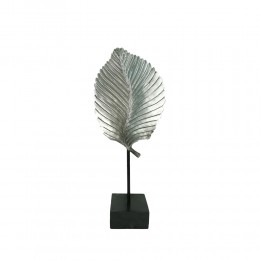 Umi deco leaf polyresin silver 17x13xH42cm