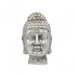 Sakia deco Buddha polyresin antique silver 15,5x14xH21,5cm