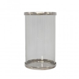 Argentum candle holder aluminium silver D18xH34cm