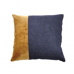 Glam deco cushion velvet blue/gold 45x45cm