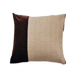 Glam deco cushion velvet beize/rusty red 45x45cm