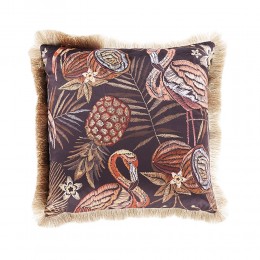 Flamingo deco cushion velvet multicolor 45x45cm