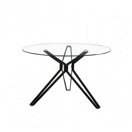 NOIR TABLE ROUND TABLE METAL BLACK GLASS TRANSPARENT PRC