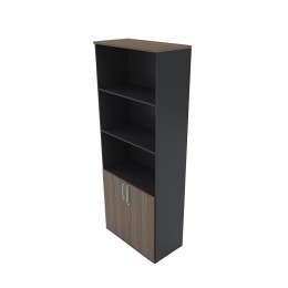 Block 200 bookcase 80x40x200cm walnut-black 24-0495