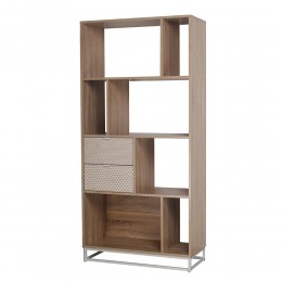 NAK BOOKCASE CHIPBOARD WITH MELAMINE CARTA SONOMA WITH PATTERN METAL 80x35xH168cm 