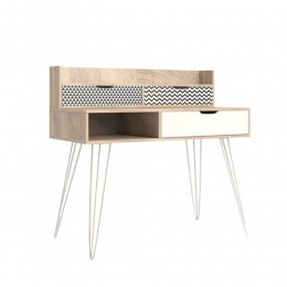 MINTONI DESK 3DRAWERS CHIPBOARD WITH MELAMINE CARTA SONOMA WHITE WITH PATTERN 100x50xH100cm 