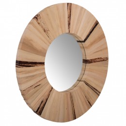 WALL MIRROR ROUND HM7838 DRIED PALM LEAF FIBER FRAME IN NATURAL COLOR  Φ80x4cm.