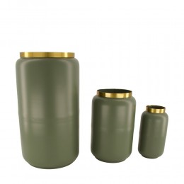 GREEN VASE WITH GOLD LARGE 52510-042