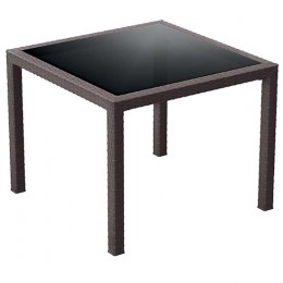 BALI BROWN 94Χ94Χ75cm. TABLE WITH PP GLASS 53.0210
