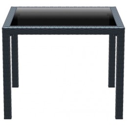 BALI dark grey 94Χ94Χ75cm. TABLE WITH PP GLASS 53.0211