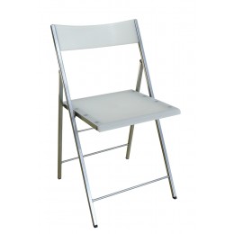 Oslo Folding Chair 43x39x78cm Metal/Plastic Grey/White 