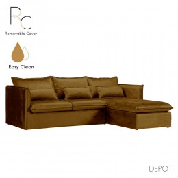 ONE   ONLY SOFA CORNER RIGHT EASY CLEAN FABRIC GOLD E1 EU