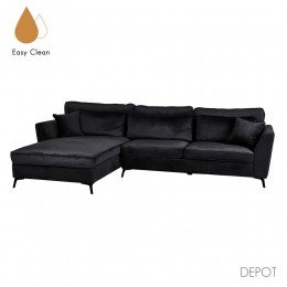 FOREVER SOFA CORNER LEFT EASY CLEAN FABRIC BLACK E1 EU