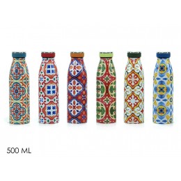 INSULATED BOTTLE TRAVEL FLASK 500ML 6 DESIGNS 727290