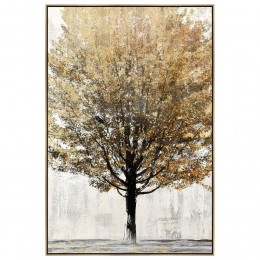 PAINTING 102x152CM GOLD/BROWN TREE OIL PAINTING ON PRINTED CANVAS WITH FRAMED 76498