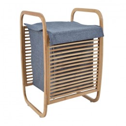 LAUNDRY BASKET-BAMBOO WITH GRAY FABRIC 40x30x61 814305