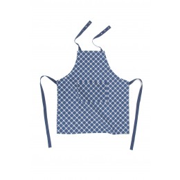 COOKING APRON WITH BUTTON AND POCKET 74x85cm BLUE