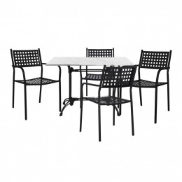 OUTDOOR DINING SET 5 PCS WITH MARBLE TABLE HM11717