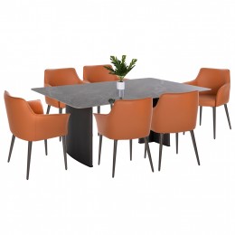 DINING SET INDOORS 7PCS HM11960 TABLE HEFF & 6 ARMCHAIRS HELM