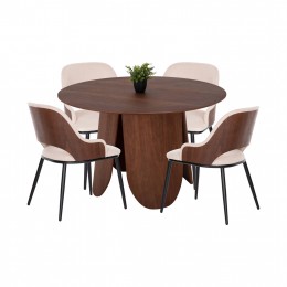 DINING SET 5PCS HM11963 TABLE DENTY & 4 CHAIRS DELF