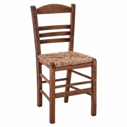 Traditional chair with straw walnut HM10369.01