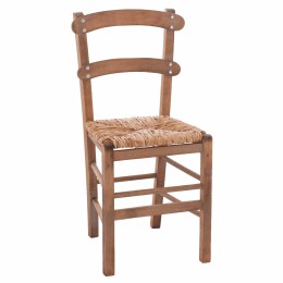 Traditional chair with straw Walnut HM10370.01