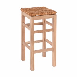 Wooden stool withour back with straw HM10378.02