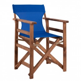 Director's chair Limnos Walnut with textline Blue HM10368.01