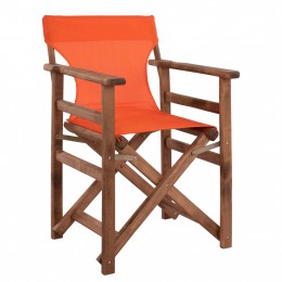 Director's chair Limnos Walnut with textline Orange HM10368.02