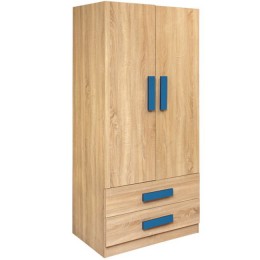 Wardrobe 2 Door Playroom Sonama-Blue HM335+HM336.01 80X50X180cm