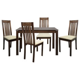Set Dining Table 5 pieces Table Opened 120+30Χ80Χ75cm & 4 Chairs HM10049