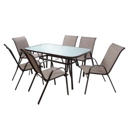 Set dining table 7 pieces 1 Table & 6 chairs Brown HM5119.02