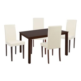 Set dining chair 5 pieces walnut table 120x75x74cm & chairs Selene HM10256