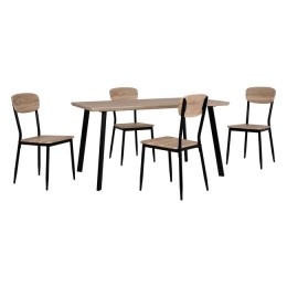 Set Dining Table 5 pieces HM10345 with sonama desktop and black legs 140x80x76 cm